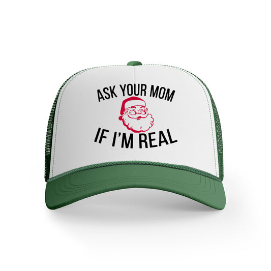 Ask Your Mom Christmas Trucker Hat
