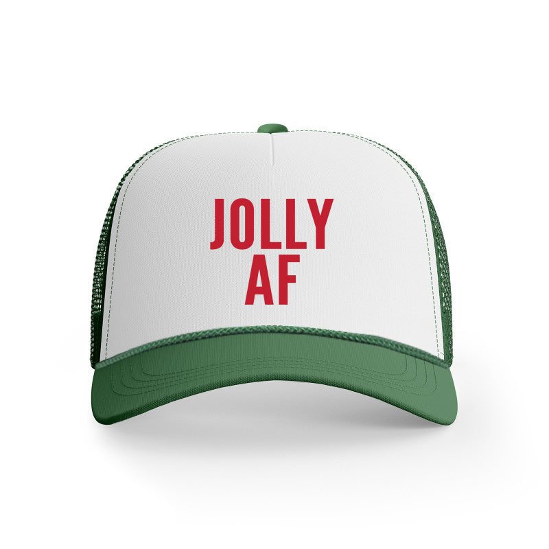 Jolly Af Basic Christmas Trucker Hat