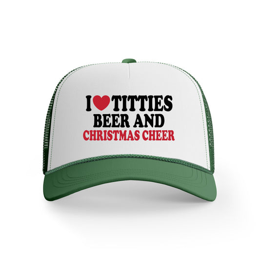 I Love Titties Beer Christmas Trucker Hat