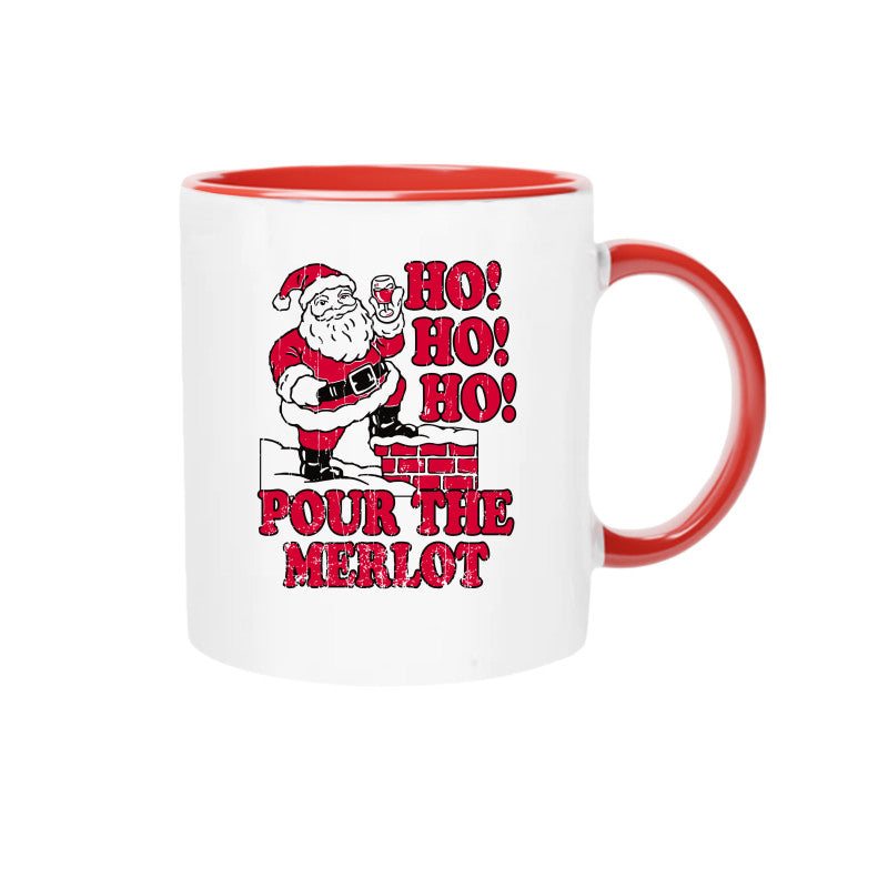 Pour The Merlot Christmas Coffee Mug