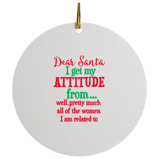 Attitude Christmas Ceramic Circle Ornament