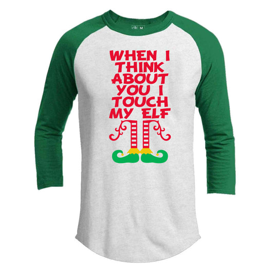 Touch My Elf Premium Christmas Raglan