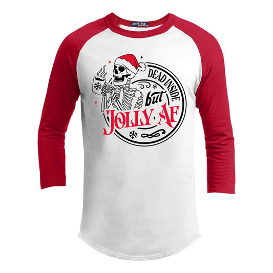 Dead Inside But Jolly AF 2 Premium Christmas Raglan