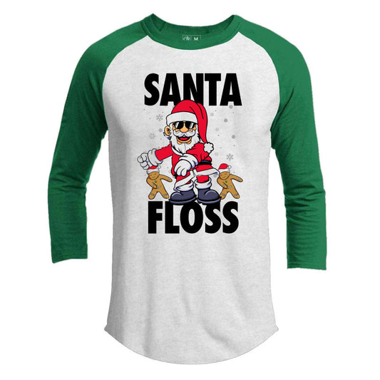 Santa Floss Premium Youth Christmas Raglan