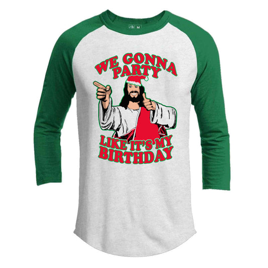 We Gonna Party Premium Youth Christmas Raglan