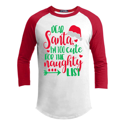 I'm Too Cute Premium Youth Christmas Raglan