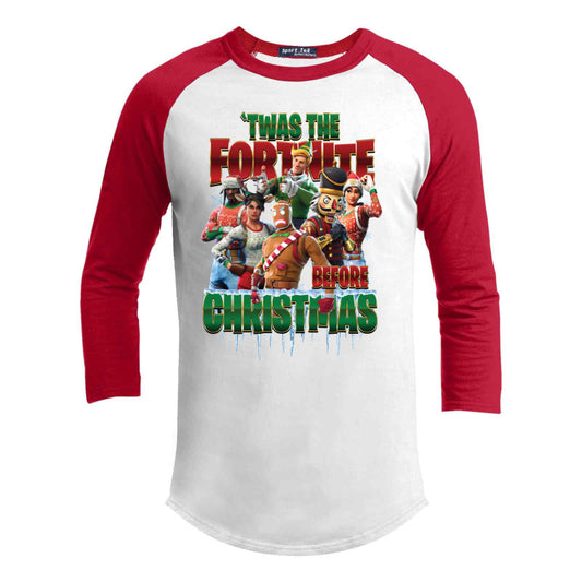 Twas The Fortnite Premium Youth Christmas Raglan