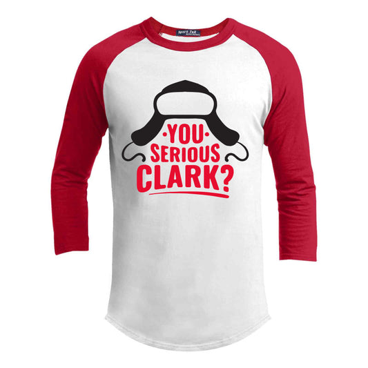 You Serious Clark Premium Youth Christmas Raglan
