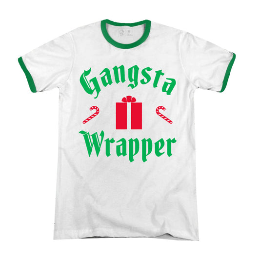 Gangsta Wrapper Premium Christmas Ringer T-shirt