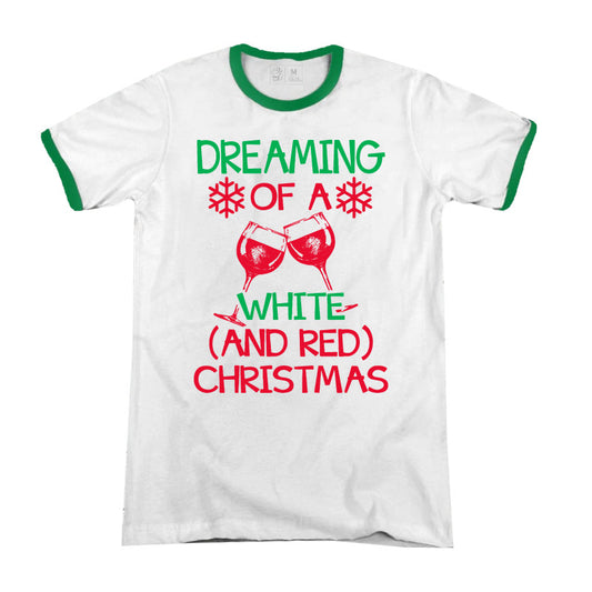 Dreaming Of White And Red Christmas Premium Christmas Ringer T-shirt