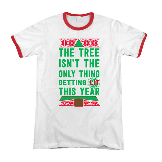Getting Lit Premium Christmas Ringer T-shirt