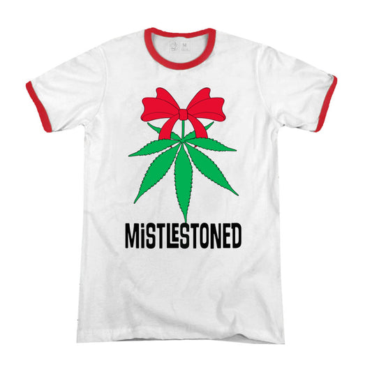 Mistle Stoned Premium Christmas Ringer T-shirt